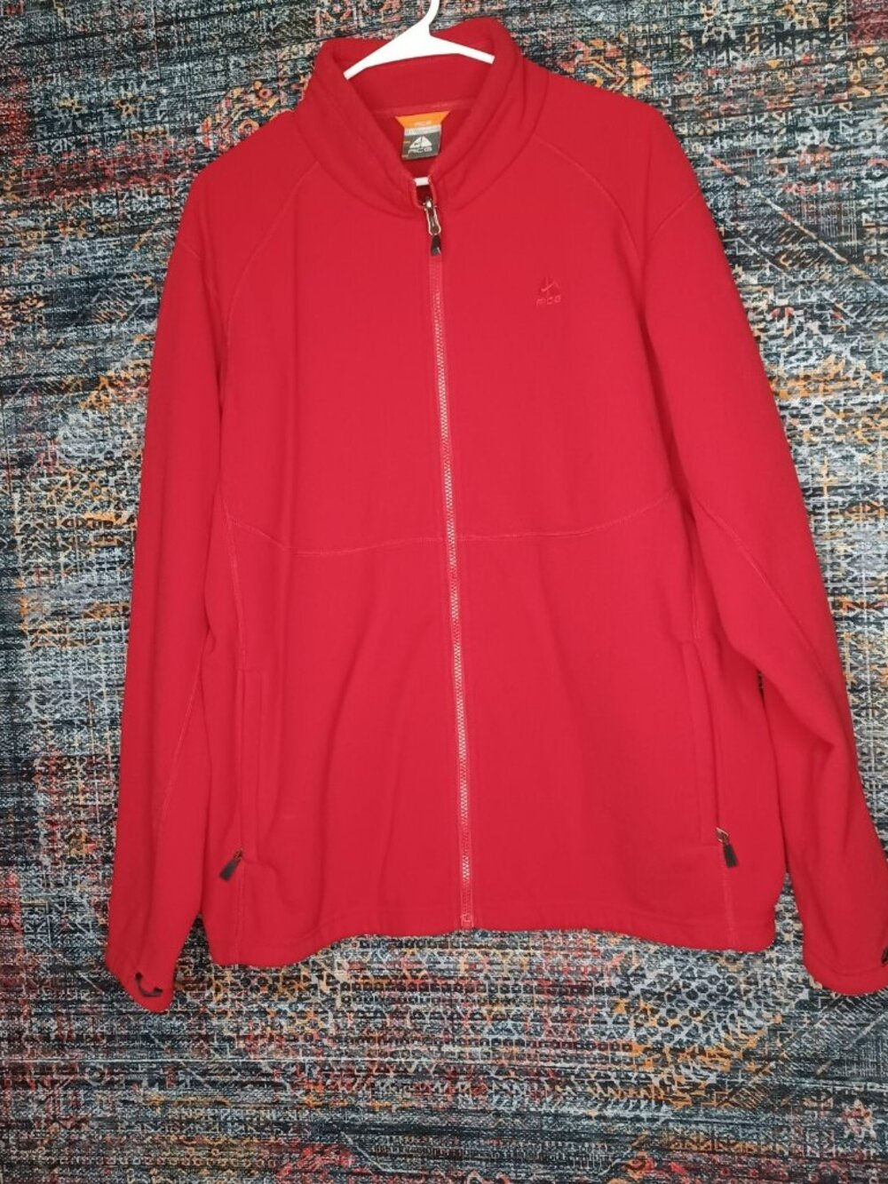 Vintage Nike ACG mens solid red thick fleece jacket XL